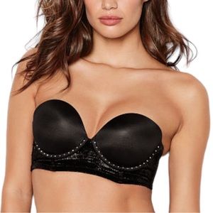 Victoria’s Secret Studded Black Strapless “Very Sexy” Push-Up Bra 34D